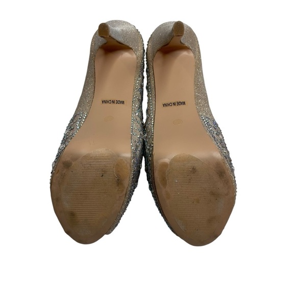 De Blossom Collection Platform Embellished Peep Toe Stiletto Heels 10 Kinko-37 - Picture 5 of 9